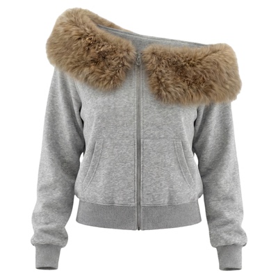 Ames【毛领可拆卸斜肩卫衣】