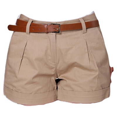 纯色中腰百搭休闲款短裤