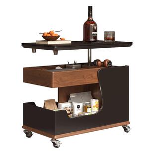 实木茶几可移动客厅家用边几边柜小户型2025新款旋转升降桌子