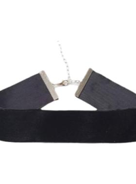 妮同款3cm宽黑色丝绒颈链