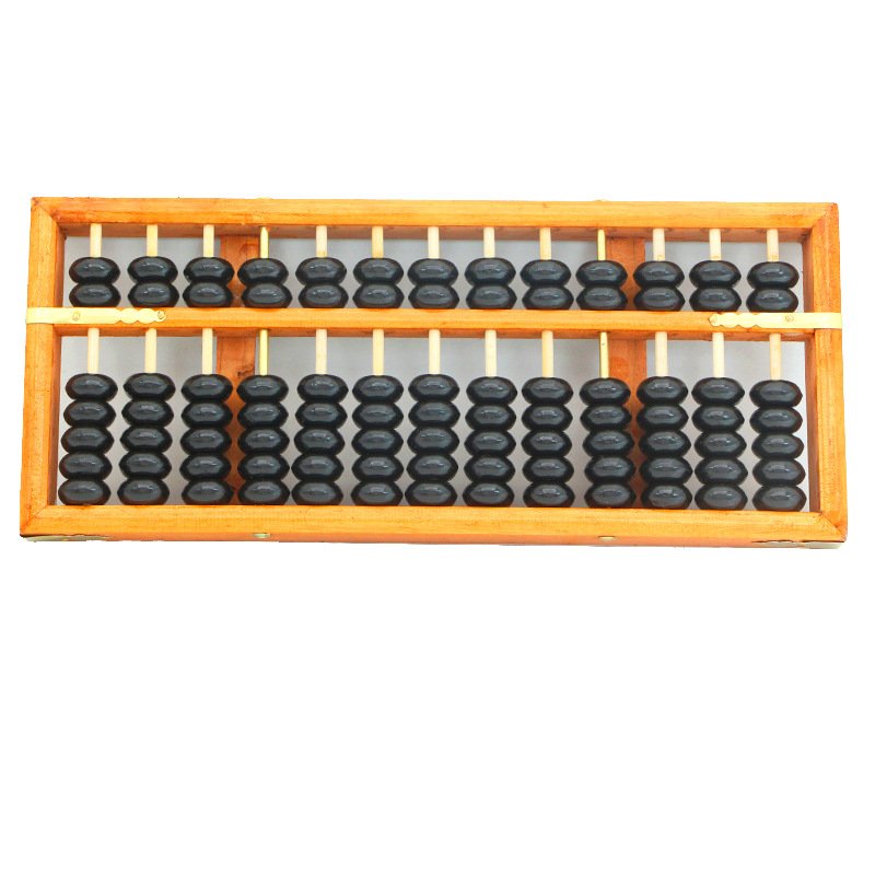 小学生专用儿童算盘13档算盘珠心算七实木款式老珠