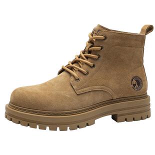 马克华菲工装大黄靴男款2026春季新款男士马丁靴英伦风短筒靴子男