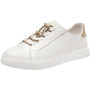 百丽时尚百搭小白鞋男夏季新款牛皮革商场同款休闲板鞋8TF01BM5