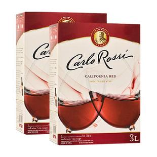加州乐事柔顺盒装红葡萄酒3L*2盒送礼聚会露营