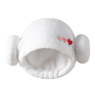 如山婴儿干发帽吸水速干女童羊角干发浴帽小月龄宝宝洗头包头巾