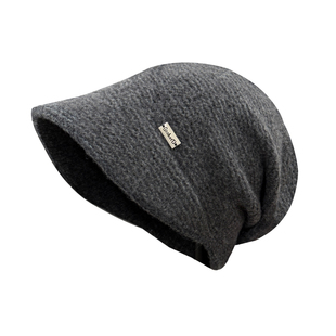 日系羊毛针织冷帽大头围宽帽檐显脸小毛线帽素颜遮脸保暖大号大码