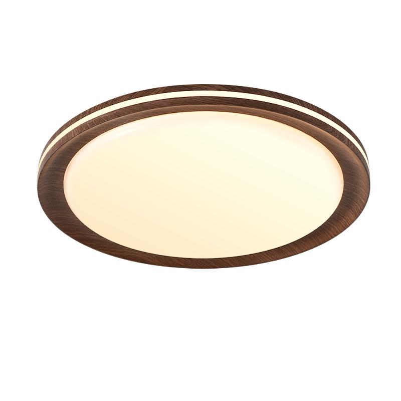 箭牌胡桃木色卧室灯中古奶油风大气复古主灯全光谱灯大气吸顶灯具