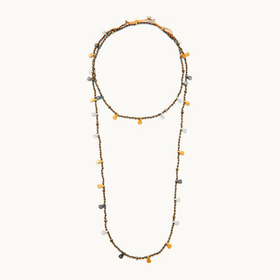 希腊Mary Gaitani 手工锤痕项链金币黄铁矿天然石Girasole锁骨链