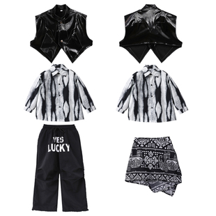 街舞服装儿童酷帅马甲衬衫嘻哈breaking舞蹈服男女童架子鼓演出服