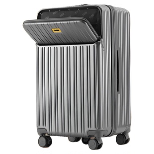 SGG前开口行李箱万向轮大容量拉杆箱旅行箱女20寸多功能登机箱子