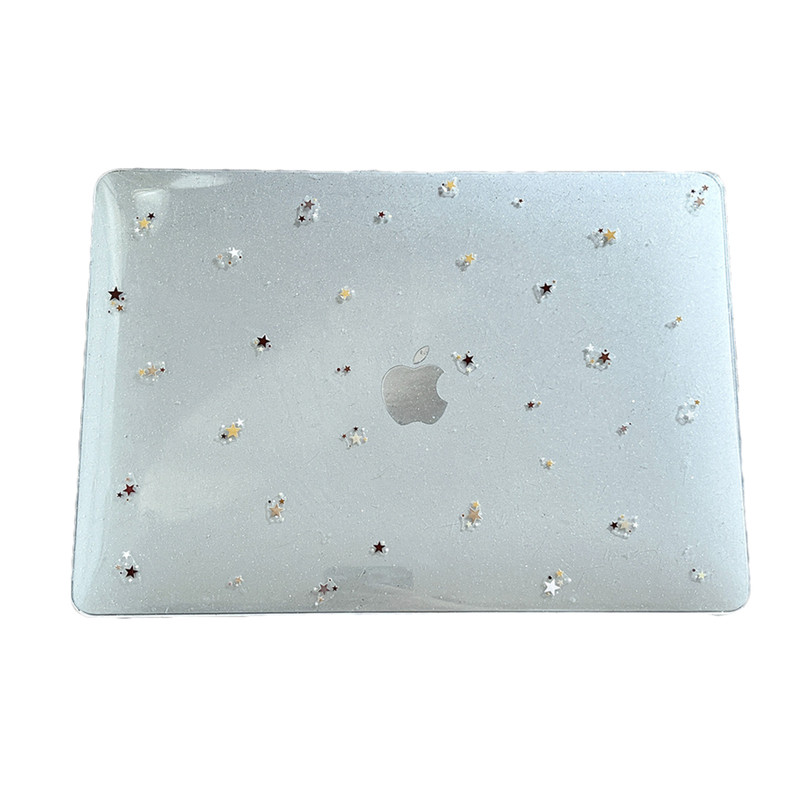 ins秋冬黄棕色星星2025款适用macbookair保护壳13.6寸m4苹果macbookpro套15笔记本电脑14寸16键盘膜air透明女