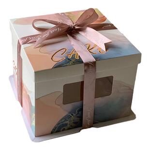 生日蛋糕盒子西点盒烘焙包装纸盒礼物盒6寸8寸10寸空盒纸质包装盒