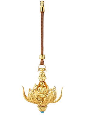 铜花开见佛挂饰吊坠鎏花丝工艺