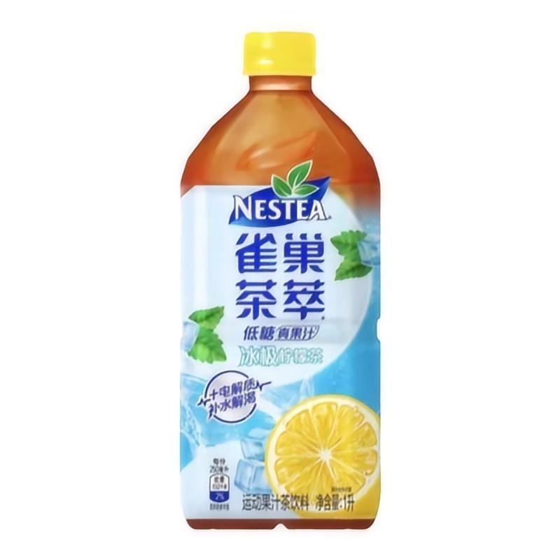 雀巢茶萃1L低糖冰极柠檬茶大瓶装整箱1升桃子油柑茉莉混合装饮料