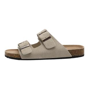 牛皮版！勃肯凉拖鞋女夏外穿新款拖鞋一字带平底女式沙滩博肯鞋子