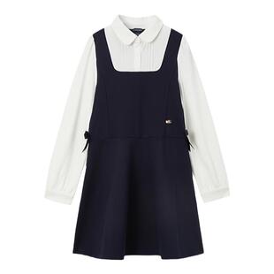 【千金系列】eland kids衣恋童装女童连衣裙春秋学院风长袖裙子