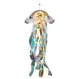 2025新款夜间网红炫彩发光水母灯笼儿童手提氛围灯笼手工水母挂饰