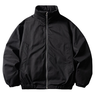 黑色立领轻薄羽绒服冬季男款2025新款加厚保暖男夹克外套高级感