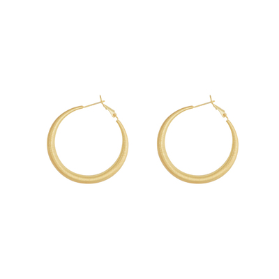 S925银针百搭圆环耳环简约气质