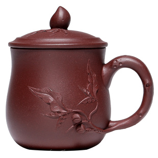 宜兴带盖紫砂杯小容量男女士小杯子主人杯办公杯礼盒全手工茶杯