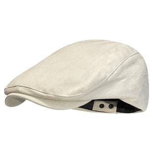 大头围法式贝雷帽子女秋冬反戴复古前进帽显脸小黑色画家报童帽男