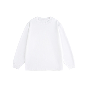 SUNSET 260g基础纯色长袖打底衫男生2025日常简约圆领百搭套头T恤