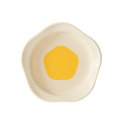 如山硅胶蛋花餐盘吸盘式自主进食