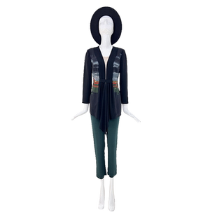 靓诺藏蓝配白领带假两件衬衫LC15253A