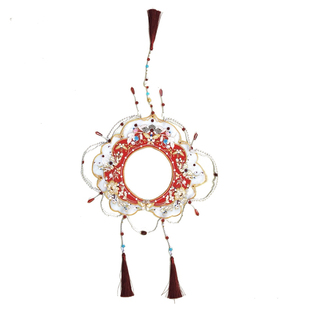 黎落阁明制汉服云肩全套中式流苏红色中国风马面裙披肩珍珠配饰女