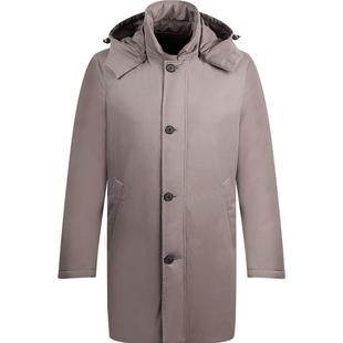 【桃皮绒】LAMPO/蓝豹羽绒服男鹅绒风衣款连帽羽绒外套