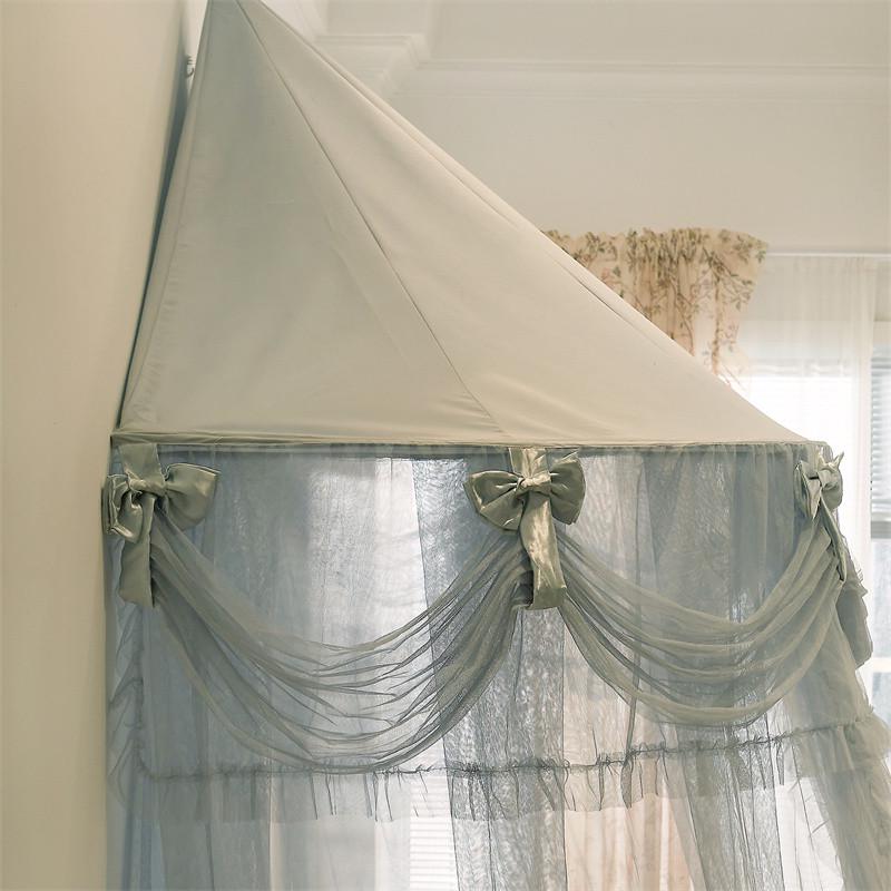 新款半圆顶吊顶吸顶蚊帐儿童公主蕾丝1.2/1.5/1.8m免安装落地蚊帐