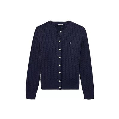 浅春系刺绣麻花针织开衫