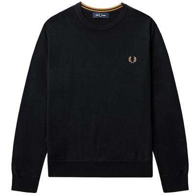 FRED PERRY男士休闲针织衫2025冬季宽松纯色麦穗刺绣长袖潮K9601