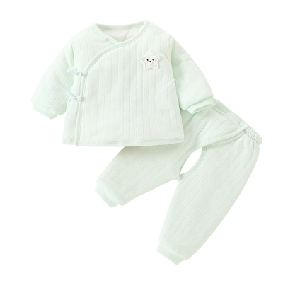 春秋冬季新生儿棉衣套装和尚服