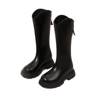 VTVK女童高筒靴子2025秋冬新款长靴儿童长筒靴女宝马丁靴加绒皮靴