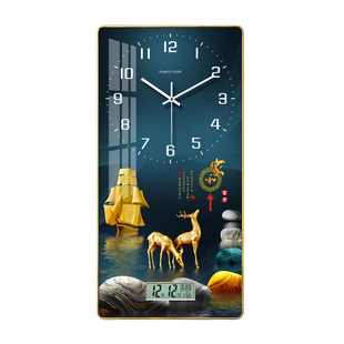 现代简约挂钟客厅2025新款家用时尚钟表大气网红日历静音时钟挂墙