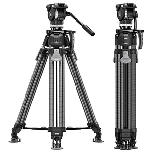 leofoto/徕图无聊系列碳纤维三脚架LVF-163C专业影像一键解锁升降75mm球碗带液压云台稳固高承重重型脚架支架