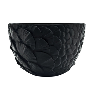 龙鳞块根花盆龟甲龙布纹球宽口花盆3d打印黑大号透气潮流植物碗钵