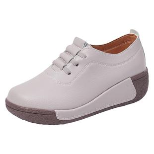 老北京中老年妈妈鞋2026秋冬款二棉皮鞋女坡跟摇摇底厚底休闲单鞋