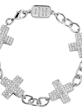 KREAM 满钻十字手链男嘻哈女同款欧美潮流