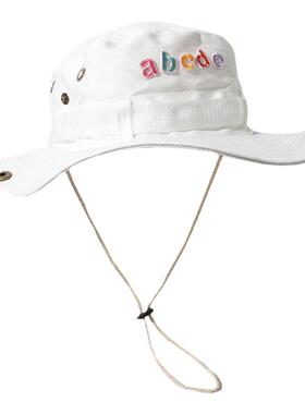 定制白色露营帽子山系登山防晒帽