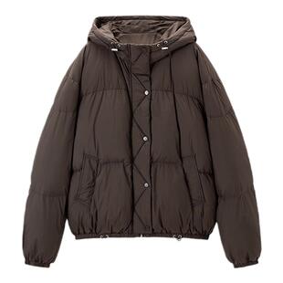 TKY SHOP连帽短款休闲羽绒服女2025冬季新款鸭绒服减龄保暖厚外套