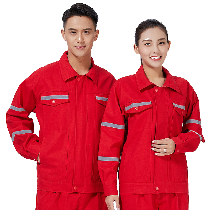 中海油纯棉工作服套装男秋季加厚反光条厂服工厂电焊工劳保服定制