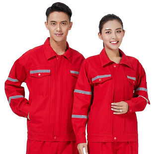 中海油纯棉工作服套装男秋季加厚反光条厂服工厂电焊工劳保服定制