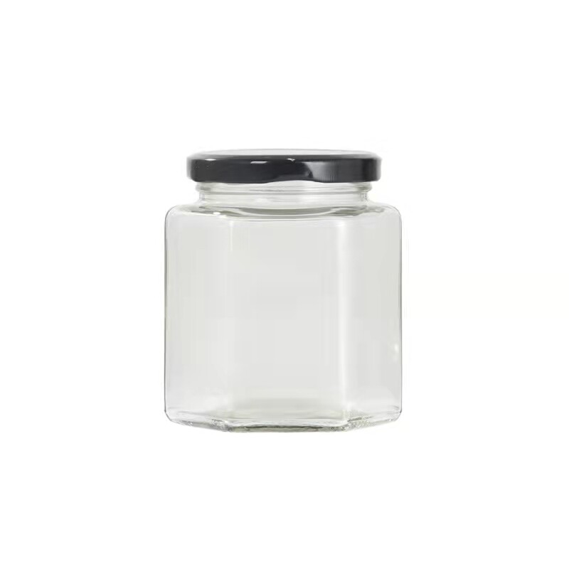 蜂蜜酱菜带盖密封六棱玻璃瓶