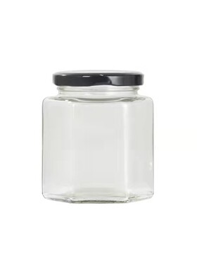 蜂蜜酱菜带盖密封六棱玻璃瓶