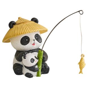 熊猫摆件工位稳定情绪神器办公室桌面装饰品解压家居好物高级感