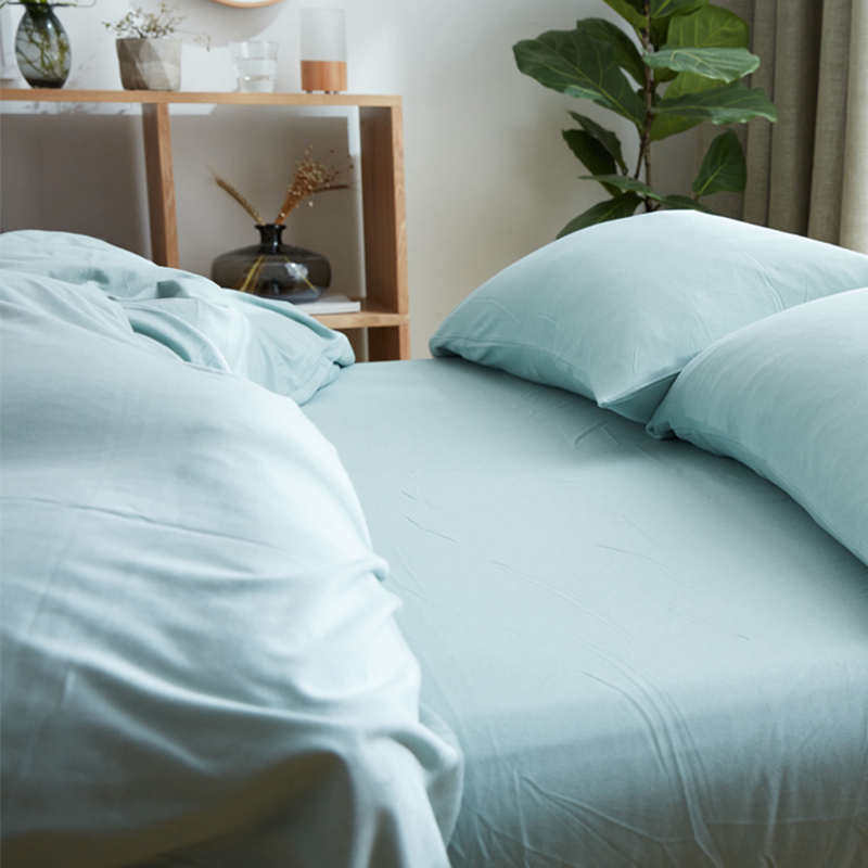 全棉针织棉床单单件双人超柔软裸睡天竺棉床笠纯色床单1.5m1.8m