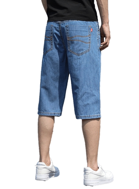 男士牛仔短裤胖子夏季