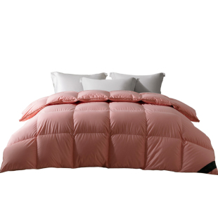 百思寒95白鹅绒被子羽绒被冬被春秋空调被结婚被芯加厚子母被全棉